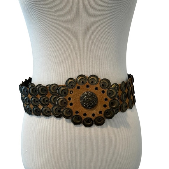 Aridza Bross Brown Suede Leather Decorative Belt main image 6